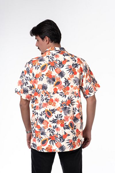 SÖR BÜLEND Plus Size Men's Linen Shirt - Short Sleeve and Printed