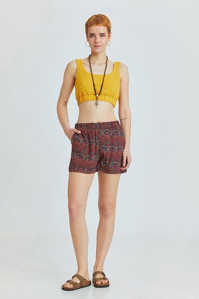 Clandestino Pantaloni scurți boemi cu model violet