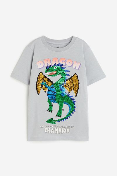 Zeyder Kids Tricou cu paiete imprimat pentru baieti