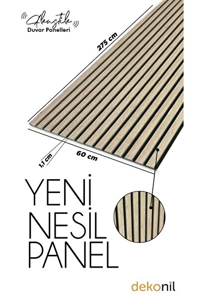 Dekonil Yeni Nesil Akustik Duvar Paneli 60cm*275cm (1 Adet)
