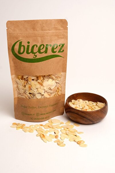 Bi Çerez Vakumlu Taze Paket Doğal Badem File – Sağlıklı Atıştırmalık Seçimi - 500 gr