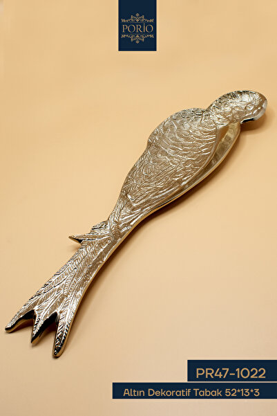 Porio Altın Dekoratif Tabak 52x13x3 cm