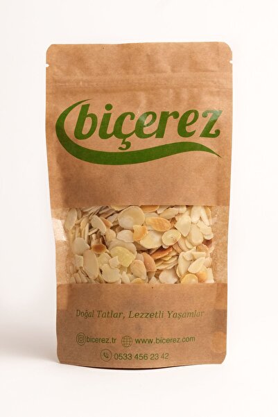 Bi Çerez Vakumlu Taze Paket Doğal Badem File – Sağlıklı Atıştırmalık Seçimi - 500 gr