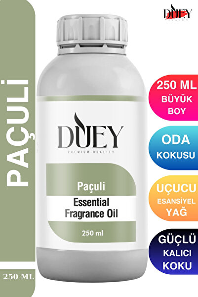 DUEY Paçuli Uçucu Yağ 250 Ml Mum Esansı, Oda Kokusu, Hava Nemlendiricisi, Çam...
