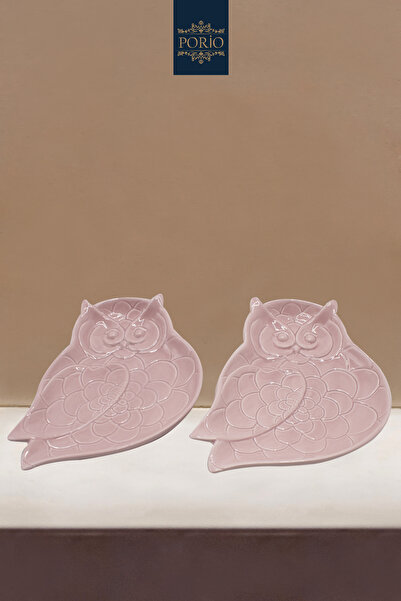 Porio 2'li Pembe Baykuş Şekilli Çerezlik 23 cm M66-188