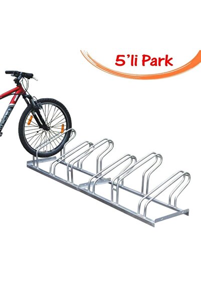 Abronya Bisiklet Park Yeri Bisiklet Park Demiri 5'li Gri Renk 40x180 cm