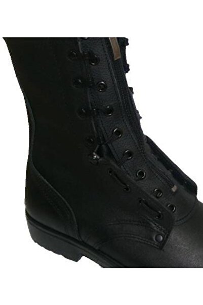 SINGLE SWORD Μαύρες στρατιωτικές μπότες με φερμουάρ - Συσκευή δαντέλας για μπότες