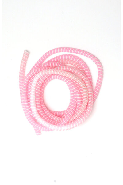 SPELT Şarj Aleti Kablosu Kablo Kordon Koruyucu Spiral Sarma Kılıf Koruma Beyaz Dokunuşlu Pembe