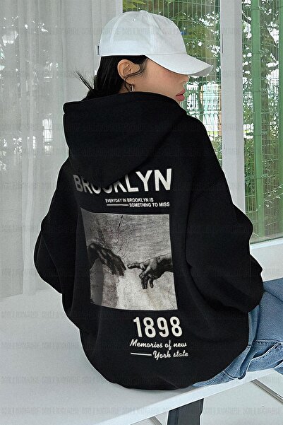 Millionaire Black Hoodie Sweatshi - 1898 Printed, 3 Thread Raster, Hooded, Oversize Loose Loose Cut