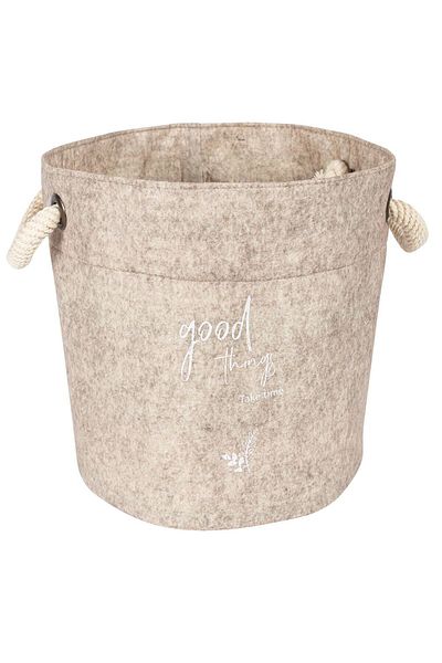 devigo 19X17 Round Felt Handle Organizer Basket Organizer Box - Multi-Purpose