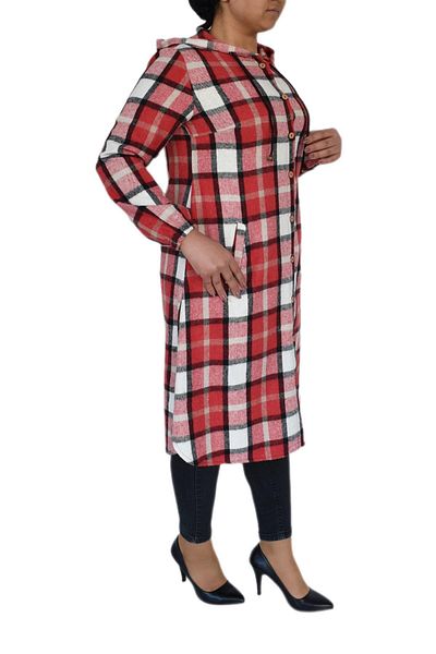 Nazal Women's Lumberjack Hooded Shirt Tunic Bgl-st02455