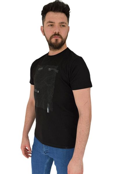 DYNAMO Ανδρικό μπλουζάκι με στάμπα με λαιμόκοψη 2383 Bgl-st02825