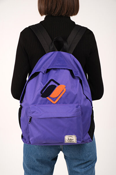 ICONE BAG Icone Önü Nakışlı, Laptop Bölmeli Unisex Sırt Çantası, Okul Çantası, Back to School