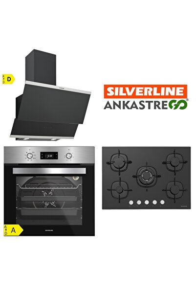 Silverline Siyah Cam Ankastre Set (3420 Classy 60+cs5365b01+bo6504x01)