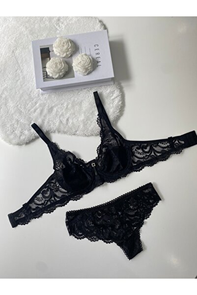 MAVEA طقم حمالة صدر مقاس كبير من الدانتيل بدون كعب