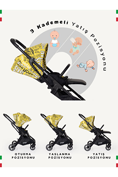 Prego Axis 360 Derece Dönebilen Oturma Üniteli Çift Yönlü Bebek Arabası