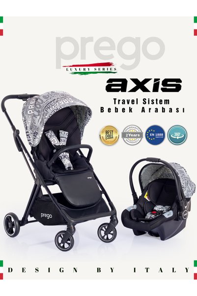 Prego Axis 360 Derece Dönebilen Oturma Üniteli Çift Yönlü Bebek Arabası Puset
