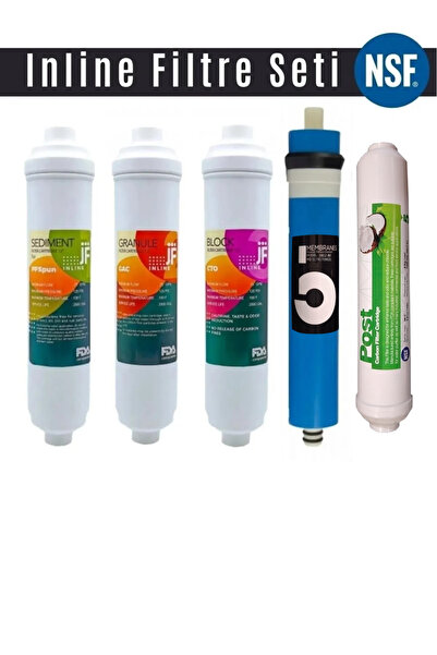 Maksis Jf Inline Su Arıtma Cihazı Filtre Seti 5'li - 80 Gpt Membranlı Gedikoğ...