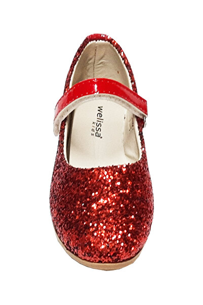 welissa Red Sequin Glitter Ballerinas for Kids