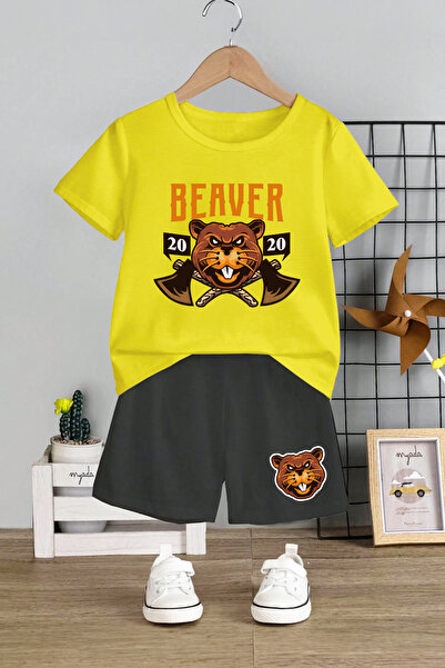 MYADA 20244 Model Dječji set - okrugla kragna , Beaver Kunduz Sa deznom Set od 2