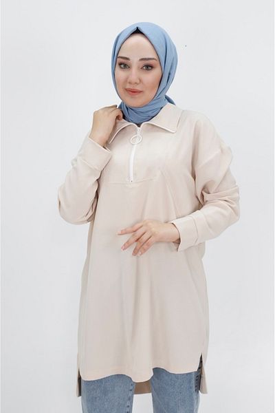 Puane Aerobin Fabric - Jacquard and Zippered Hijab Tunik