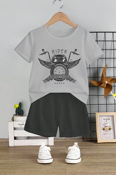 MYADA Rider Club Printed Children's Set - Crew Neck, Set of 2 20206