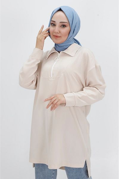 Puane Aerobin Fabric - Jacquard and Zippered Hijab Tunik