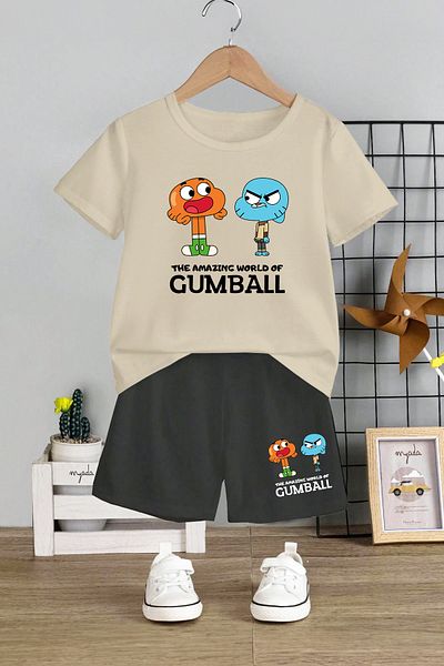 MYADA Set pentru copii cu gât elastic cu imprimeu Gumball - Set de 2 11053