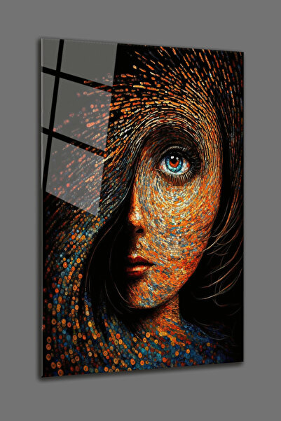 BV DEKOR ΓΥΑΛΙΝΗ ΖΩΓΡΑΦΙΚΗ ΜΕ ΘΕΜΑ ΚΥΡΙΑ ΜΕ ΜΠΛΕ ΜΑΤΙΑ - ΔΙΑΚΟΣΜΗΤΙΚΗ ΖΩΓΡΑΦΙ...