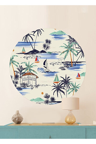 KanvasSepeti ملصق جداري على شكل قماش سميك ذاتي اللصق مزخرف بفن بوهيمي تجريدي