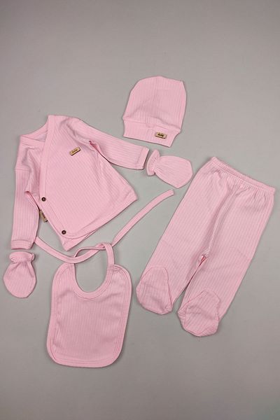 Peki Newborn Add 5 Baby Hospital Zibin Gloves - 5-piece Gift Set with Snap Fasteners and Booties 15150