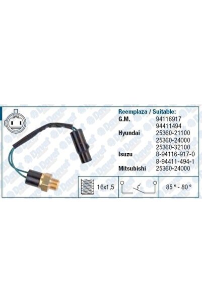 Genel Markalar Fan Müşürü 85-80° Kablolu Hyundai Excel 1990-1994 Elantra 1991...