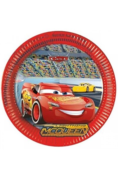 Genel Markalar Lisanslı Şimşek Mcqueen Karton Tabak 8 Adet - 23 Cm Cars 3 Ara...