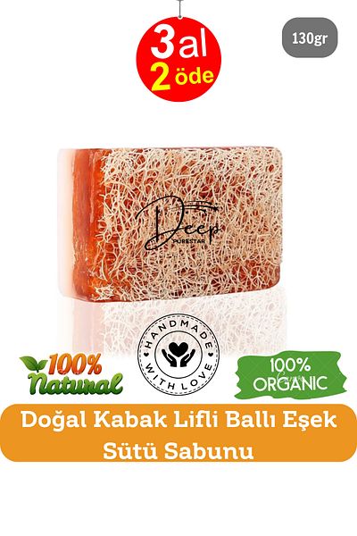 Deep Purestar 130g Natural Pumpkin Fiber Donkey Milk Soap