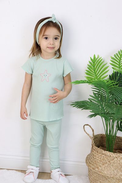 Harika KIDS Girl's Hair Bandana Capri Summer Double Set