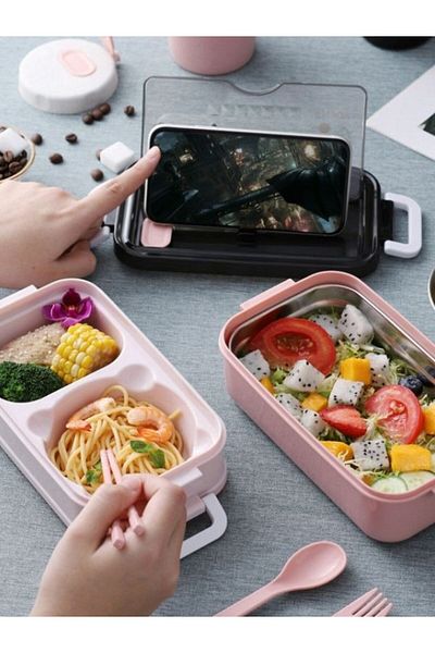 Old Village Concept 3 Layer Stainless Steel Food Thermos - Heat Insulated Office Camping Lunchbox