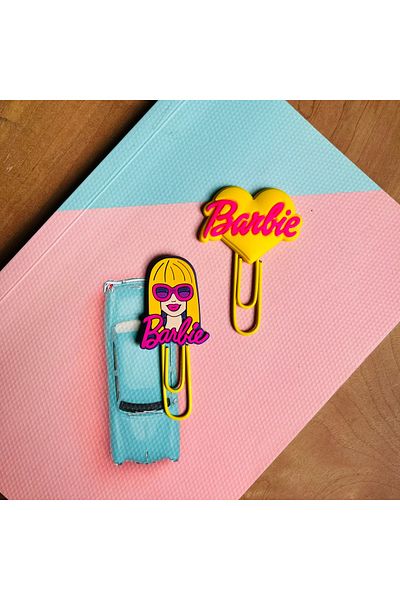 Crocs Barbie and Yellow Heart 3D - Σετ σελιδοδεικτών 2 συνδετήρων (οπτικό στόχο για σημειωματάριο)