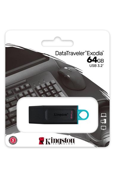 Hızlı Stok كينغستون 64 جيجابايت USB3.2 Gen1 DTX/Exodia SSD