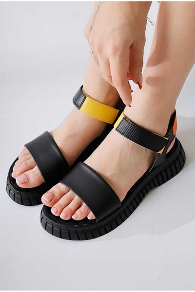 Eray Confort pentru femei - Sandale sport casual cu talpă groasă, colorate și cu velcro