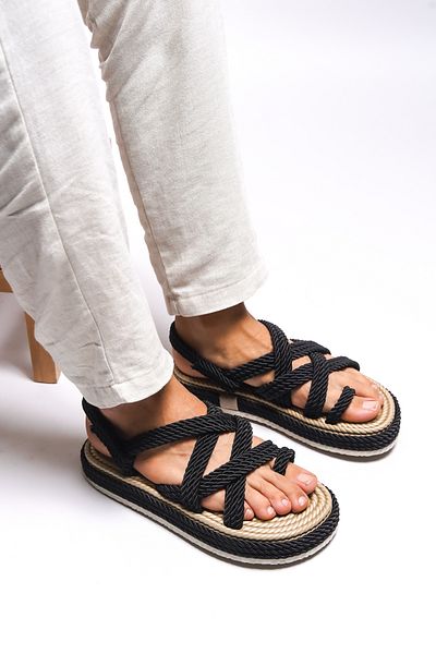 Riccon Heilrith Herren-Sandalen, Schwarz, Modell 0012102