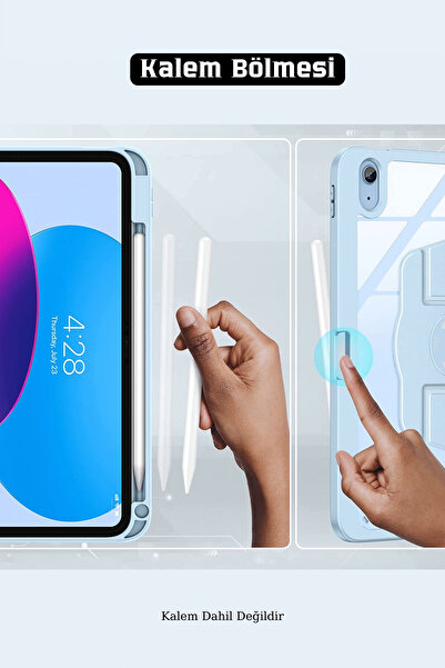 Fuchsia 2024 آيباد إير 11 بوصة - 360 مع شريحة M2° حافظة كمبيوتر لوحي بينو مع حامل قابل للدوران