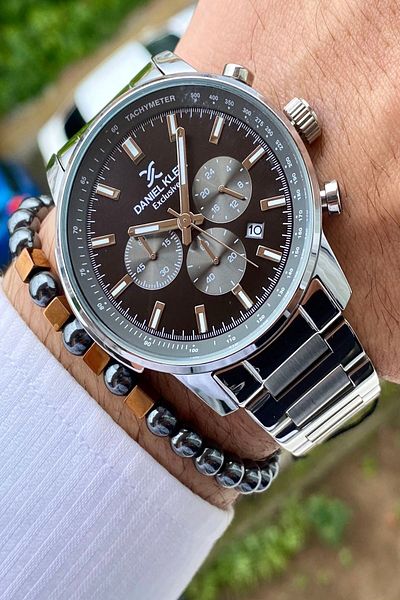Daniel Klein Men's Wristwatch - New Season Stainless Steel Cord, 3ATM Waterproof + Bracelet Gift