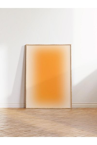 Postifull Aura Series NO:8 - Πορτοκαλί Aura και άγγελος με αριθμημένη έγχρωμη αφίσα χωρίς πλαίσιο