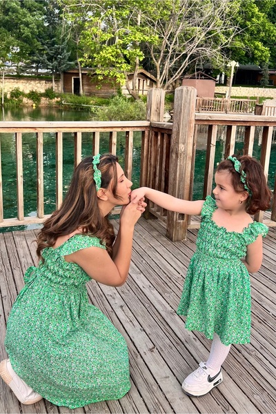 Des Biens tiril tiril anne kız kombin, yazlık bayramlık,çiçekli  elbise (sepete ayrı ayrı eklenmelidir)