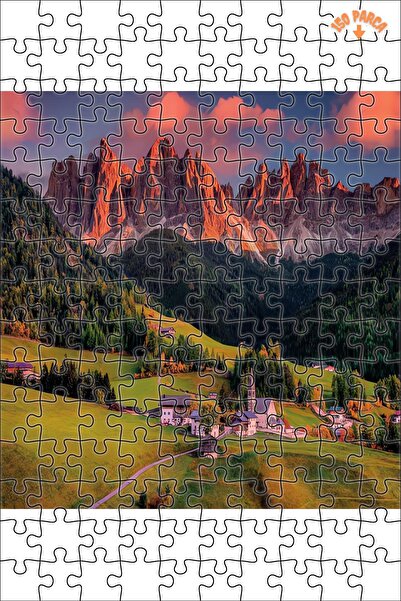 Teona Ahşap Dolomit Dağları İtalya Dekoratif Çift Katlı Çerçeveli Asılabilir ...