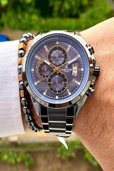Daniel Klein Men's Wristwatch - New Season Stainless Steel Cord, 3ATM Waterproof + Bracelet Gift