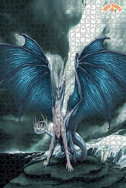 Teona Ahşap Büyük Ejderha Dekoratif Çift Katlı Çerçeveli Asılabilir Ahşap Puz...