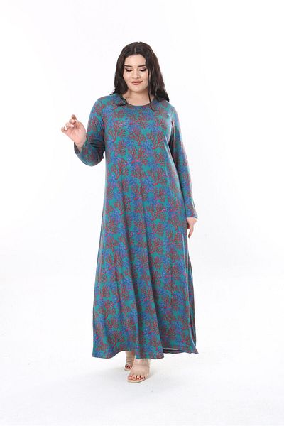 mezura tekstil Plus Size Viscose Combed Cotton - Maxi Φόρεμα Κατάλληλο για Hijab