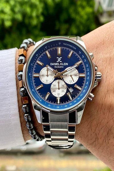 Daniel Klein Men's Wristwatch - New Season Stainless Steel Cord, 3ATM Waterproof + Bracelet Gift