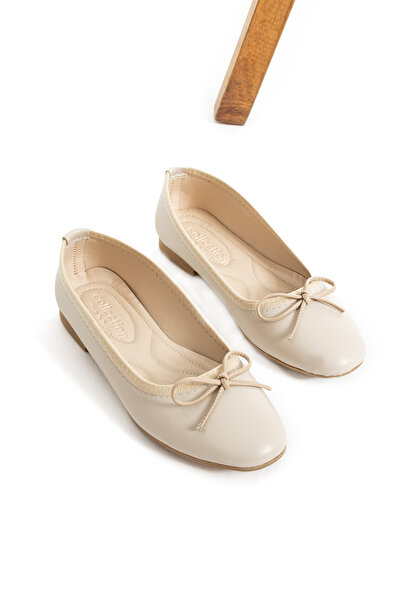 Neva'nın Butiği Balerina de damă Beige Anna Bow